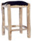 INLIFE Barhocker Echtes Ziegenfell und Teak Massivholz