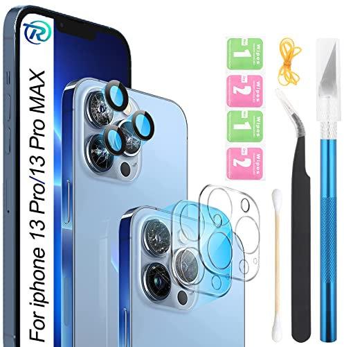 2Pcs For iPhone 13 Pro/Pro Max Back Rear Camera Glass Lens Replacement for 13 Pro/Pro Max Camera Glass Repalcement with Repair Tools