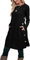 Aokosor Strickkleid Damen Langarm Kleider Pulloverkleid für Damen Tunika Kleid Jumper Kleid mit Knöpfen und Taschen Schwarz M
