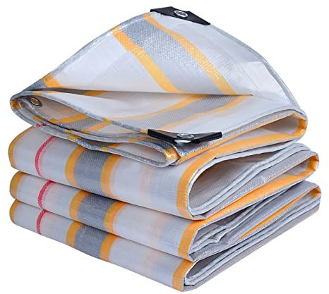 Telo Occhiellato Pesante 180 g/m²,Telo Telone Occhiellato Retinato Con Corda,Teloni per Copertura Piscina,Copritutto Protettivo Impermeabile per Esterni,per Barca,Auto,Piscina,Serra,5x8m