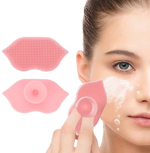 5 PCS Silicone Exfoliating Lip Brushes with Sucking Cup Face Washing Applicator Bendable Soft Lip Scrubbers Deep Cleaning Exfoliating Brush Tool