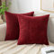 EMEMA Kissenbezug 40x40 cm Kordsamt Kissenbezüge Dekokissen Sofakissen Cord Kissenhülle Zierkissenbezug Kord Dekorative Weiche für Sofa Wohnzimmer Schlafzimmer 2er Set WeinRot