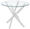 Vente-unique Mesa de Comedor Redonda Cosima – 2 Cubiertos – Cristal Templado y Metal Cromado