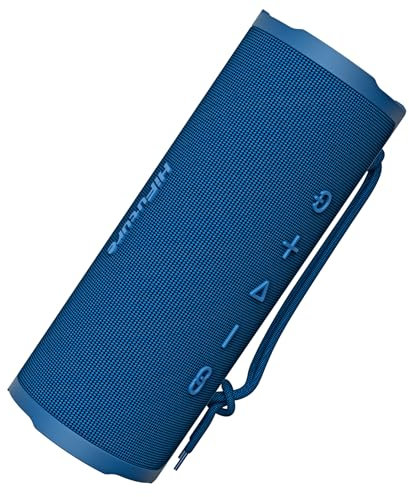 HiFuture Ripple 30W Portable Bluetooth Speaker – Blue | IPX7 Waterproof, 12H Playtime, TWS Pairing, Bass Boost, USB-C Charging, Rugged Design