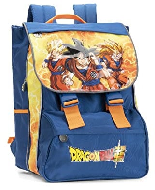Franco Cosimo Panini Rucksack erweiterbar Rucksack Unisex – Kinder und Jugendliche (Packung mit 1 Stück), Blau/Orange 2, Taglia unica, Casual