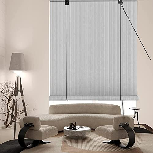 SAGIDAR Rollenfarbtöne - Seitenzugrollo, Sichtschutz, Jalousien, Sonnenschutz, Schatten Und Atmungsaktiv, Größe Kann Angepasst Werden, Hebevorrichtung, Bambusrollo Blickdicht
