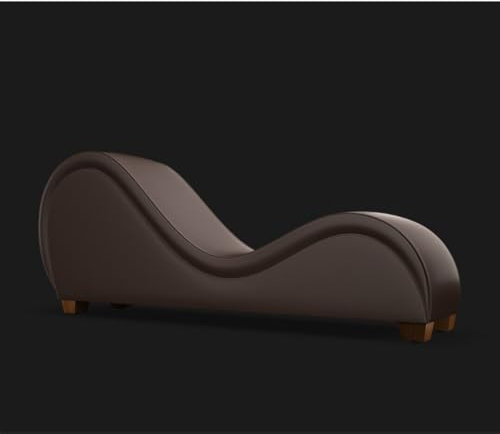 Di-Lara Hochwertiger Tantra-Kamasutra-Sofastuhl aus Kunstleder – bequemer Tantra-Liege-Sessel für intime Momente -Braun