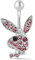 MESKEL 1 Stück Bauchnabelringe Hase Nabelringe Kaninchen Bauchringe für Frauen Edelstein Rosa Blau Hase Fake Bauch Piercing Pin
