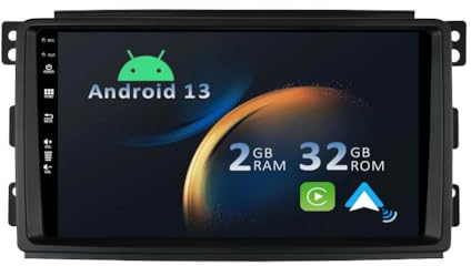 YUNTX Android 14 Autoradio für Benz Smart fortwo 451 (2005-2010)-[Integriertes CarPlay/Android Auto/GPS]-9” IPS 2.5D Touchscreen-mit Kamera-DAB/Lenkradsteuerung/MirrorLink/Bluetooth 5.0/WiFi