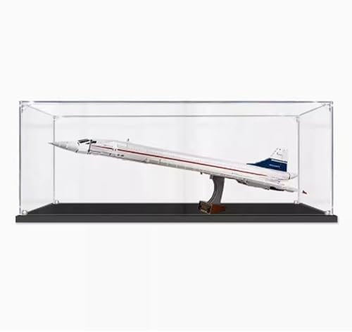 Transparente Acryl-Vitrine für Lego 10318 Concorde, staubdichte Vitrine, kompatibel mit Lego 10318, staubdichte Displaybox, 110 x 45 x 30 cm (nur Vitrine) (3 mm)