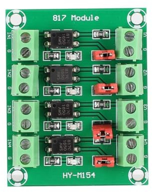 Beufee Optokoppler, 4-Kanal-Optokoppler-Isolationsplatine Optokoppler-Isolationsmodul Optokoppler PC 817 Optoisolatormodul, Spannungswandler Adapter Modul, Treiber Photoelektrisches Isoliermodul