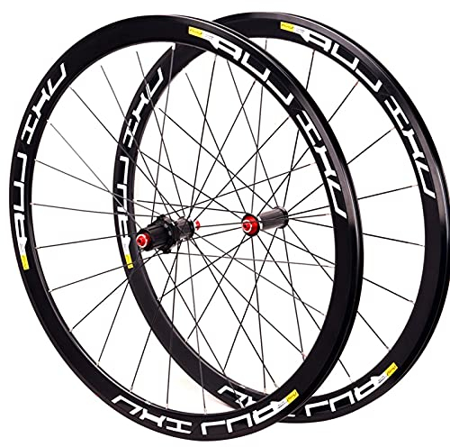 HerfsT 700c Laufradsatz Felgenbremse Rennrad Laufradsatz 7 8 9 10 11 Geschwindigkeit Kassette Drahtreifen 40mm Carbon-Nabe Fahrradräder Schnellspanner 1865g