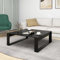 Homvdxl Couchtisch für Wohnzimmer, offenes Design, moderner Mitteltisch, kleiner Teetisch, 100 x 100 cm, platzsparend, Sofa, Beistelltisch, Schwarz B