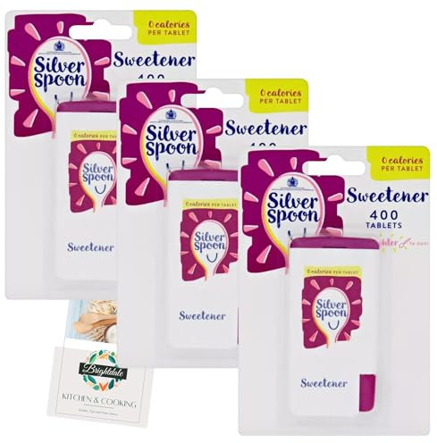 Sweetener Tablet Bundle with Silver Spoon Sweetener Tablet 3 Pack (400 per Pack) + Brightdale Kitchen Card
