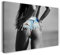 Printistico Leinwandbild (60x40cm) Frauen Fotografie schwarz weiß - Kurze Hose, Blue Jeans, echter Holz-Keilrahmen inkl. Aufhänger, handgefertigt in Deutschland