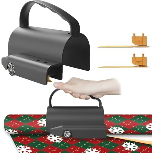 TFSZE Coupe Papier Cadeau Remplaçable (1 Rouleau et 3 Lames),Wrapping Paper Gift Wrap Cutte,Coupe-Papier Cadeau pour Rouleaux D'Emballage avec Poignée,pour Halloween, Anniversaire, Vacances,Artisanal