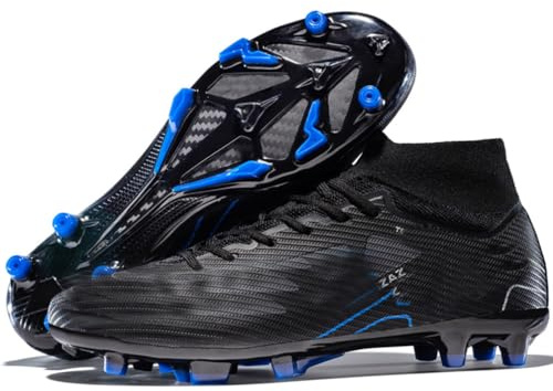 WOWEI Fußballschuhe Herren Professionelle Fussballschuhe High Top Spike Cleats Outdoor Athletics Fußballschuhe Jungen Trainingsschuhe Turnschuhe (Fuss-11, 44EU)