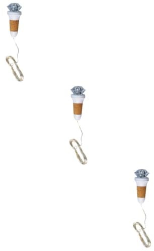 KONTONTY 3pcs String Led String Lights Cork Bottle Stopper USB Charging Cork Light for Home Decor Bottle Lamp Kit