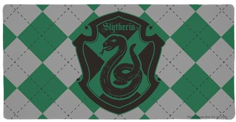 Harry Potter Slytherin Plaid Sigil Großes Gaming-Mauspad, Schreibtischunterlage mit genähten Kanten, rutschfeste Unterseite für Gamer, Zuhause und Büro, 31,5 x 15,7 cm