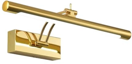BAFEIYA Luci per quadri da parete Lampada da parete moderna for bagno a LED, acciaio inossidabile impermeabile L40 / 55 / 70CM, applique for specchio da interno con interruttore(GOLDEN,12W 55CM)
