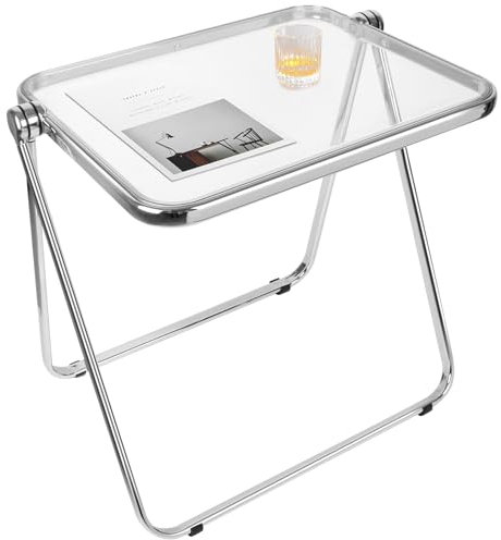 Table Pliante en Acrylique Transparent,Aucun Montage nécessaire,Petit Bureau pour la Maison,Le Bureau,Table d'appoint,Petit Bureau d'ordinateur pour Petits espaces,Transparent