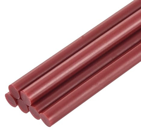 sourcing map 6pcs Mini Hot Glue Sticks for Glue Gun 7mm x 100mm Small Glue Sticks, Wine Red