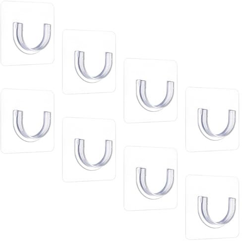 8 supporti adesivi per asta per tenda da doccia,adesivo da parete, autoadesivo, senza foratura, supporto per asta per tenda da doccia, supporti asta per tende,supporto invisibile per asta da doccia