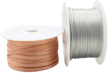 FOVAOK Guaina in rame stagnato intrecciato, 2 mm ~ 30 mm, 2 m a 30 mm, cavo schermato (rame rosso, 6 mm x 5 m)