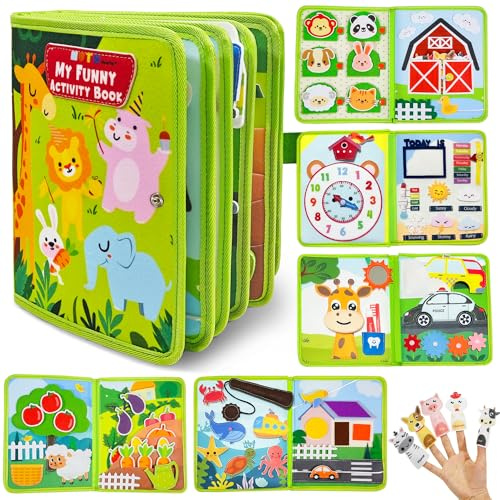 Jouet Bebe 1 an, 22 in 1 Jeux Montessori Busy Board Enfant 1 2 3 Ans | 22 in 1 Livre Montessori, Jouets Enfant d'Activité et de Développement, Cadeau pour Enfant Fille Garcon 1-3 Ans