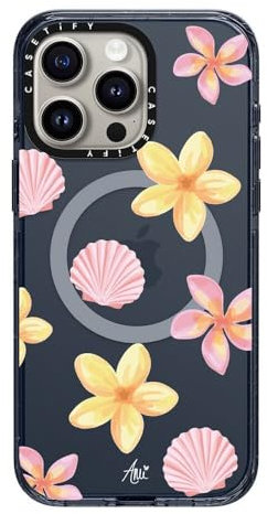 CASETiFY Impact Case for iPhone 15 Pro Max [4X Military Grade Drop Tested / 8.2ft Drop Protection/Compatible with Magsafe] - Tropical Holibob - Classic Blue