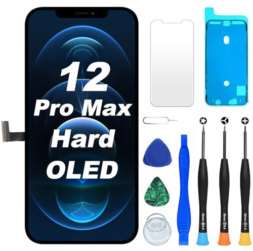 DIGI4U Hard OLED for iPhone 12 Pro Max Screen Replacement, 6.7'' FHD COF NOT LCD Screen for iPhone 12 Pro Max Display Digitizer Assembly, with Repair Tool Kit for iPhone Replacement