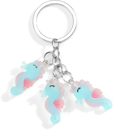 Tranbath Porte-clés hippocampe mignon - Cadeau unique pour femme - En résine - Décoration et idée cadeau pour petite amie, bonne amie ou sœur, cadeau d'anniversaire