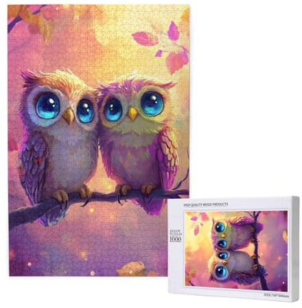 Puzzle 5000 Teile Eule Klassische Puzzles für Erwachsene Landschaft Anspruchsvolles und Lustig Kreatives Unterhaltungsspiel, Holzpuzzle für Erwachsene Als Feiertage Geschenk fur Frauen 2T-1236
