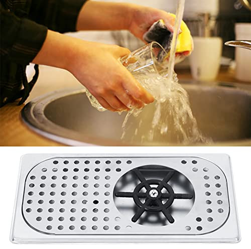 ZASCHMOY Efficient Stainless Steel Cup Washer with Glass Rinser - 114mm Diameter, Durable 201 Stainless Steel Milk Tea Cup Cleaner for Home, Hotel, and Coffee Shop Use