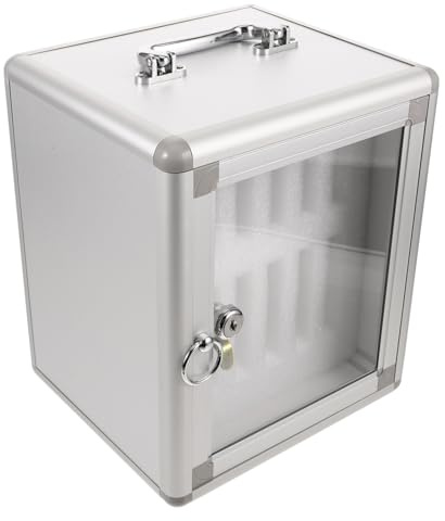 SOLUSTRE Handy Aufbewahrungsbox Abschließbare aus Aluminiumlegierung Tragbar und Verschleißfest mit Schloss und Griff Mobilfunkschlossbox für Abschlussfeier und Einschulung Feier