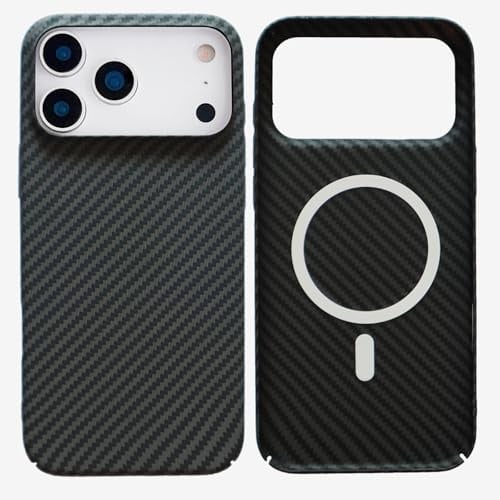YUCSYUE Hüllen für iPhone 17 Pro Hülle Magnetische Carbon mit Magnet, Handyhülle für iPhone 17 Pro Case Ultra Dünn Leicht Hybrid Harter PC Schutzhülle Original Stoßfest Kratzfest Cover (Schwarz)