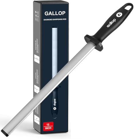 Diamant-Wetzstahl - 31cm Diamant Messerschärfer, Messerschärfer, zum Schärfen von Küchenmessern, Kochmessern, Metzgermessern, Gourmet-Klingen, Gartengeräten