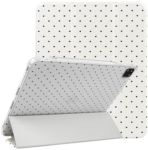 Lovmooful for iPad Pro 11 4-1 Gen Case Cute Polka Dot-White | for iPad Pro 11(1st/2nd/3rd/4th,2022/2021/2020/2018),TPU Pencil Holder,Trifold Stand Protective,for Girls Women Girly