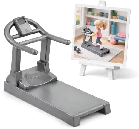 GALPADA Mini Laufband Miniatur für Puppenhaus: Realistisches Laufband Modell aus Kunststoff, Sportgeräte Zubehör für Kinder, Sammler, Schreibtisch, Büro, Fitnessstudio Deko