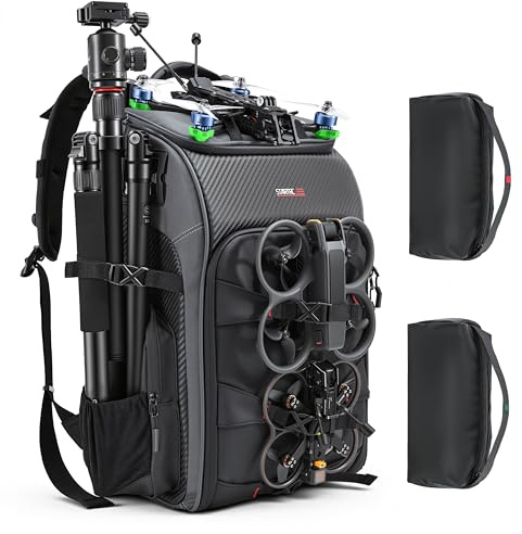 FPV Drone Backpack -40L Ultimate All-in-One Professional Travel Camera Case for FPV Racing Quadcopter/DJI Drone/Tripod/15.6 Laptop Combo with Waterproof Rain Cover & 2 Battery Tool Kit Bags