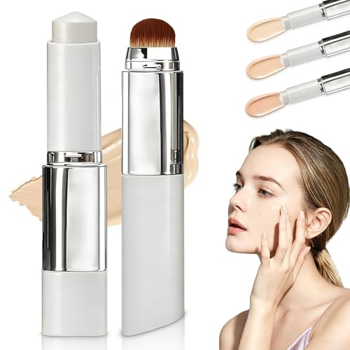 Faccelove Foundation Stick mit Pinsel: aufbaubare Deckkraft - 12H Halt - LSF15 - natürlicher Water-Look - für alle Hauttypen, ideal für Reisen & unterwegs