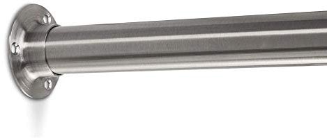 SOTECH 1 Stück Schrankstange 1000 mm RUND Ø 25 mm mit 2 Stück Edelstahl Schrankrohrlager CIRCLE/Schrankrohr Edelstahl gebürstet/Garderobenstange rostfrei