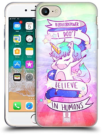 Head Case Designs Dab ¡Poder Unicornio! Caso Funda de Gel Suave Compatible con Apple iPhone 7/8 / SE 2020 & 2022