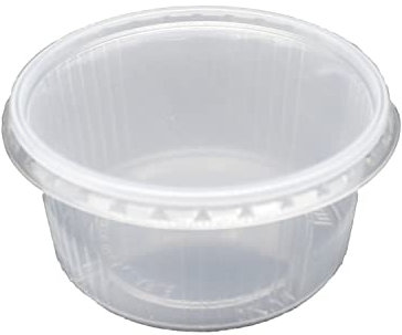 BAMI Verpackungsbecher 250g, 250ml 101x49mm,-RUND- PP-Transparent, Feinkostbecher, Salatbecher, Salatschale - Kombi mit Deckel - (250 Becher + 250 Deckel)