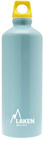 Bot. alu. Futura 0,75 L.-tapón amarillo -azul claro Bot.