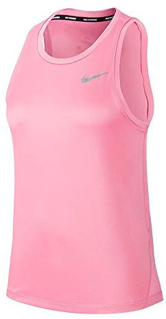Nike W NK Miler Tank Débardeur Femme, Magic Flamingo/(Reflective Silv), FR : XL (Taille Fabricant : XL)