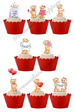 Tortenaufsatz/Kuchendekoration, Motiv: Teddybär, essbar, essbar, 27 Stück