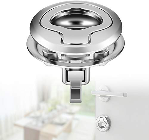 WARMHAND Riegel für bündige Luke, Klappverschluss, aus Edelstahl, Schloss für Deckluke, Marineblau, 4,5 cm, Ring, Griff, Flush, Pull Hatch Locker Latch für Bootsbeschläge, RV, Yacht