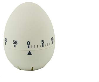 Soft Touch Kitchen Timer/Egg Shaped Timer – Pastel White