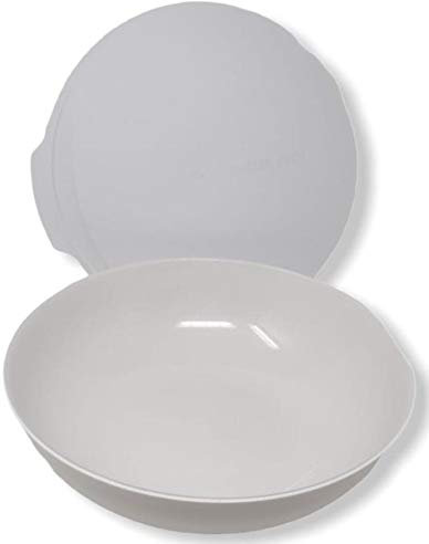 TUPPERWARE TUPPER Servier-Schüssel ALLEGRA 3,5 Liter edel glänzend Schüssel mit Deckel weiß Perle Glanz